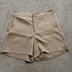 princess polly - khaki pleated dress shorts